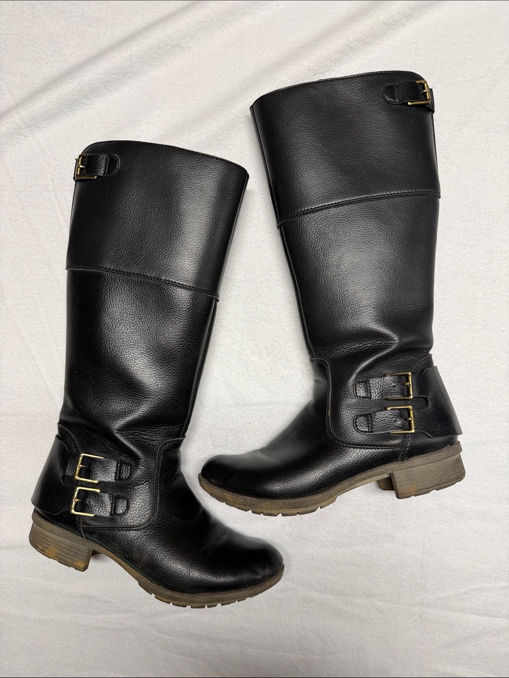 Clarks Riddle Phrase Black Leather Knee High Riding Boots Size 8